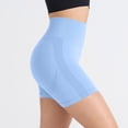 thumbnail image 2 of Stichou Workout Seamless Biker Shorts for Women Tummy Control High Waisted Athletic Yoga Contour Soft Running Yoga Short Light Blue M, 2 of 6