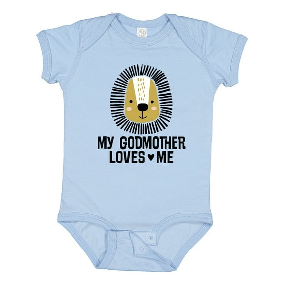 Inktastic My Godmother Loves Me Godson Lion Boys Baby Bodysuit