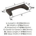 thumbnail image 6 of Amerock Merced 3 inch (76mm) Center-to-Center Oil-Rubbed Bronze Cabinet Pull, 6 of 7