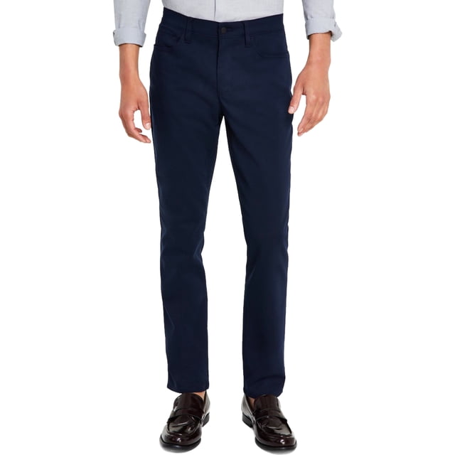 Calvin Klein Mens Move 365 Slim Fit Performance Casual Trouser Pants, Blue, 38W x 31L