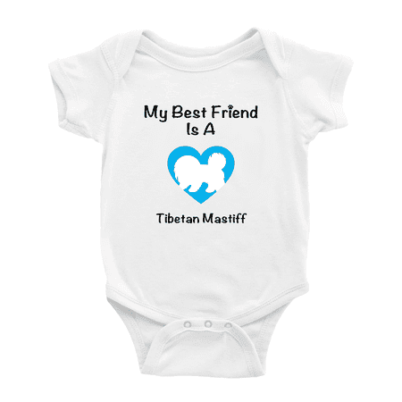 

My Best Friend is A Tibetan Mastiff Dog Funny Baby Romper Clothes
