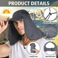 thumbnail image 2 of HOMEYA Foldable Sun Hat with Neck Cover,Outdoor UPF 50+ Sun Protection Fishing Hat,Breathable Baseball Cap with Face Mask for Fishing Hiking,Army Green, 2 of 10