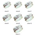 thumbnail image 3 of Adjustable Rhinestone Finger Rings Crystal Smooth Silver Wedding Jewelry Women Girls Insect Open - Jxlgv, 3 of 5