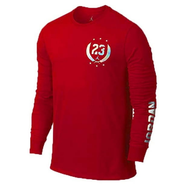 Nike - Jordan Mens Fold 'Em Long Sleeve T-Shirt Red - Walmart.com ...