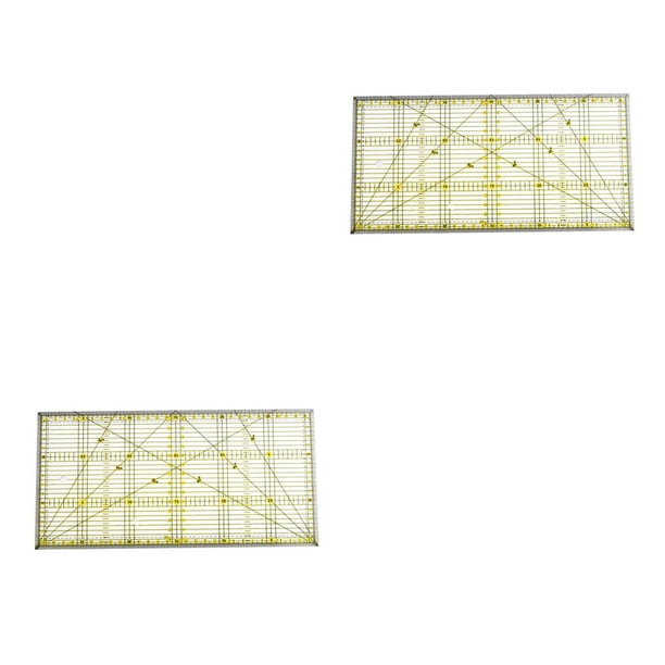Yuarrent Regla de costura, , dibujo acrílico, plantilla de costura a medida, costura Manual, herramienta de medición de pintura para el hogar 3x15cm Amarillo 2Conjunto