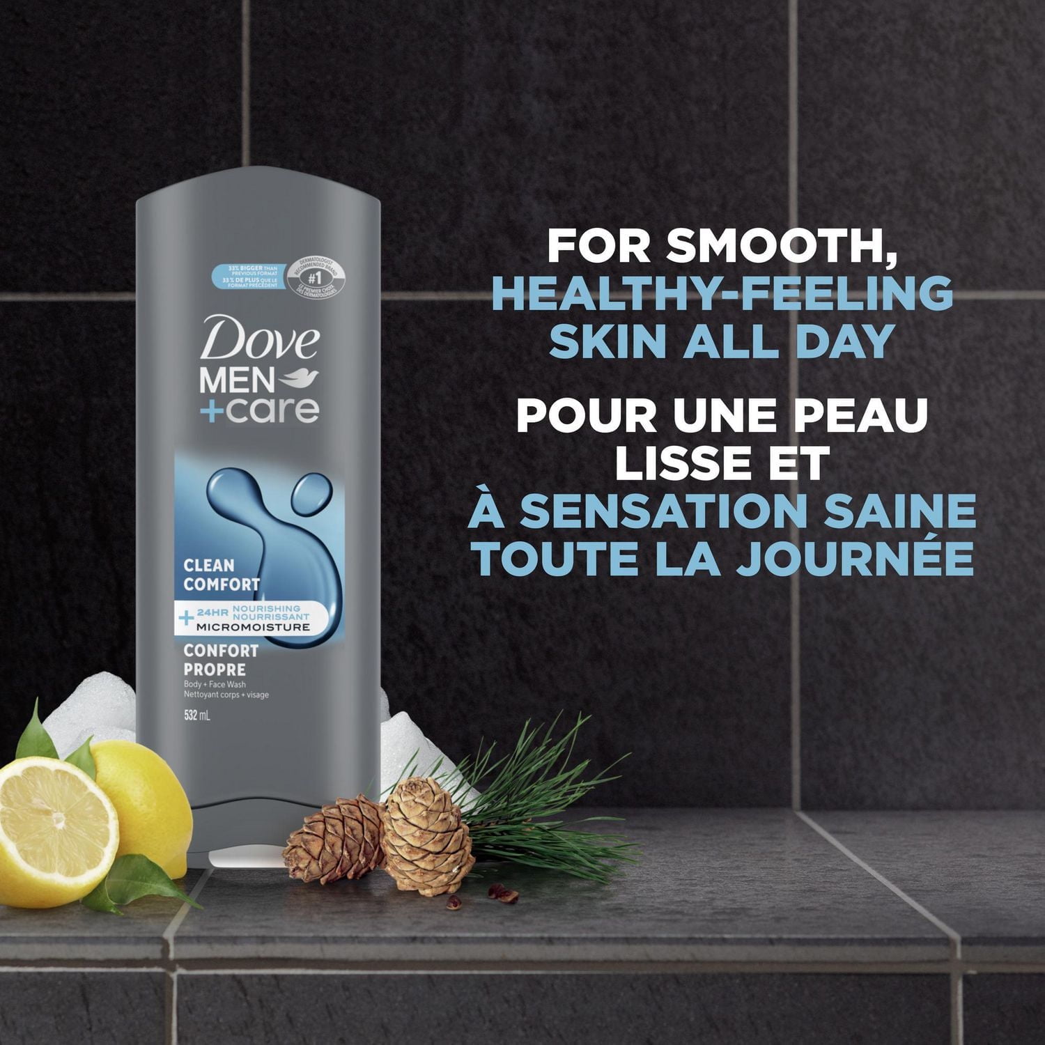 Nettoyant corporel avec Technologie Nourrissante Micromoisture  Dove  Clean Comfort avec Pompe 710 ml