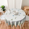thumbnail image 2 of Spring Summer Wild Flowers Table Cloth Pink Blue Floral Plant Decorative Tablecloth Round 60 Inch Vintage Green Leaf Washable Table Cover For Holiday Party Home Kitchen Dinning Room Picnic Decor, 2 of 6