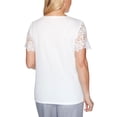 thumbnail image 2 of Alfred Dunner Women's Primrose Garden Solid Lace Top - Plus Size, Ivory, 2X, 2 of 3