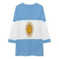 thumbnail image 3 of Argentina Flag Loose Dress Evening Dress Summer Dresses for Women Luxury Dress Long Sleeved Dress, 3 of 4