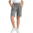 thumbnail image 2 of ZOYOEN Girls Denim Shorts with Pockets- Casual Summer Elastic Waist Baggy Kids Bermuda Shorts Gray Size 12, 2 of 7
