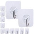 thumbnail image 1 of Jinsinto 12x Transparent Waterproof Adhesive Hooks Suitable for Living Room Bathroom Kitchen, 1 of 5
