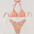 thumbnail image 6 of Womens Reversible Bikini Sets Two Piece Swimsuit Printed Halter Bikini Top with Adjustable Tie and Triangle Bikini Bottom Beach Wear for Women, 6 of 7