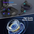 thumbnail image 4 of Auriculares inalámbricos, TWS Bluetooth 5.0 con estuche de carga, control táctil, auriculares deportivos impermeables con micrófono estéreo Bluetooth, carga tipo C, reproducción 24 horas (negro), 4 of 5