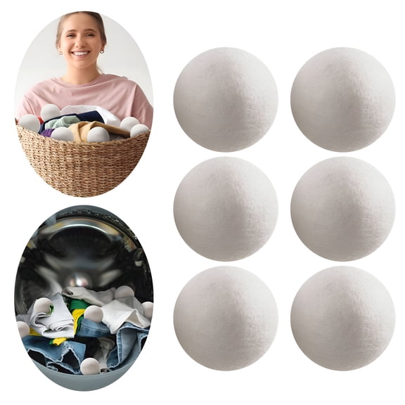 ACDANC 6pc Handy Laundry Wool Dryer Balls Natural Fabric Softener Reusable Reduces Clothing Drying