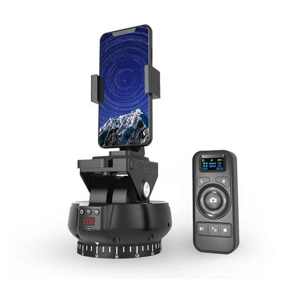 YT-1200 Auto Motorized Rotating Panoramic Remote Control Pan Tilt Video Tripod Stabilizer for Smartphone Cameras