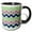 Black/White, variant on 3drose, Chevron Pattern in Blue and Dusky Pink, 11oz Mug
