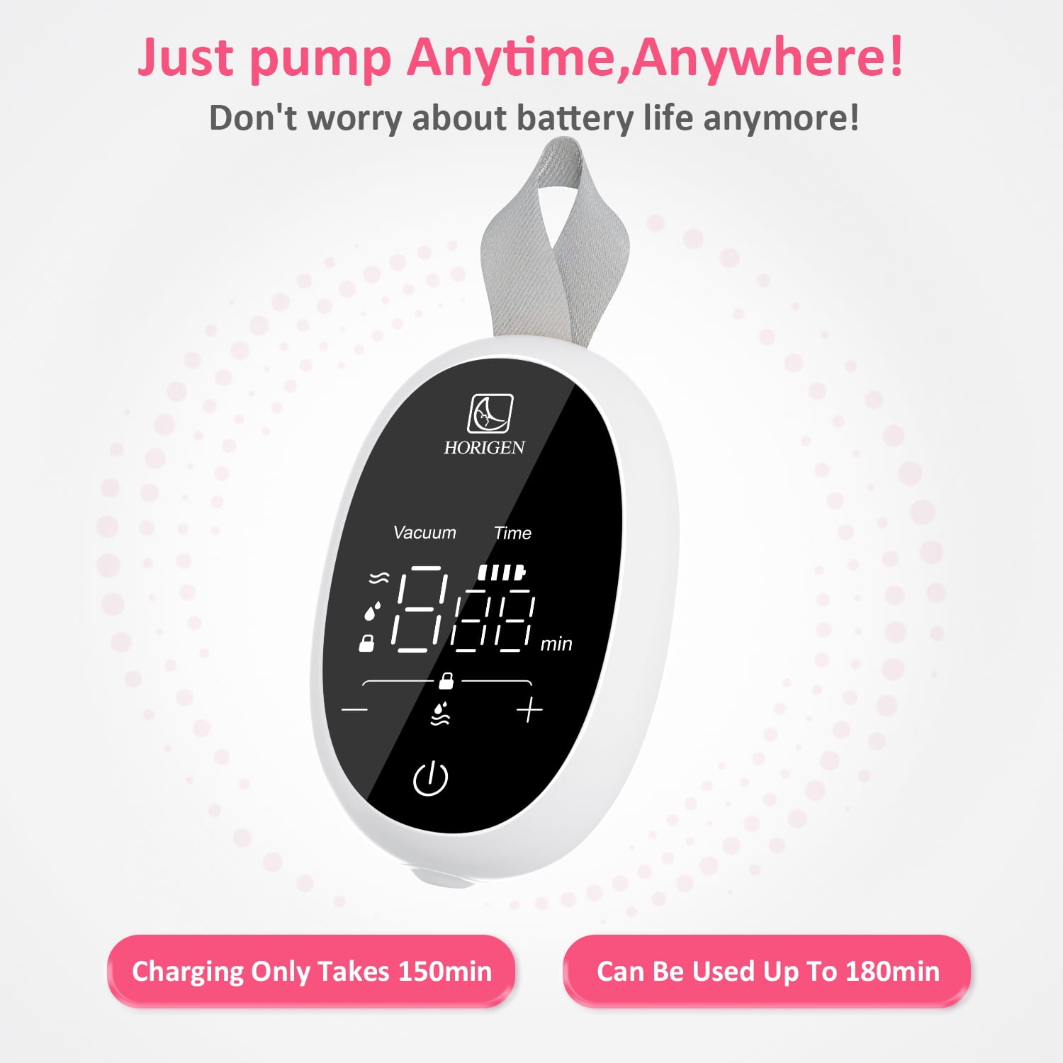 Horigen D6 Pink Electric Wearable Handheld Breast Pump Silent Strong Suction 180ml/6oz