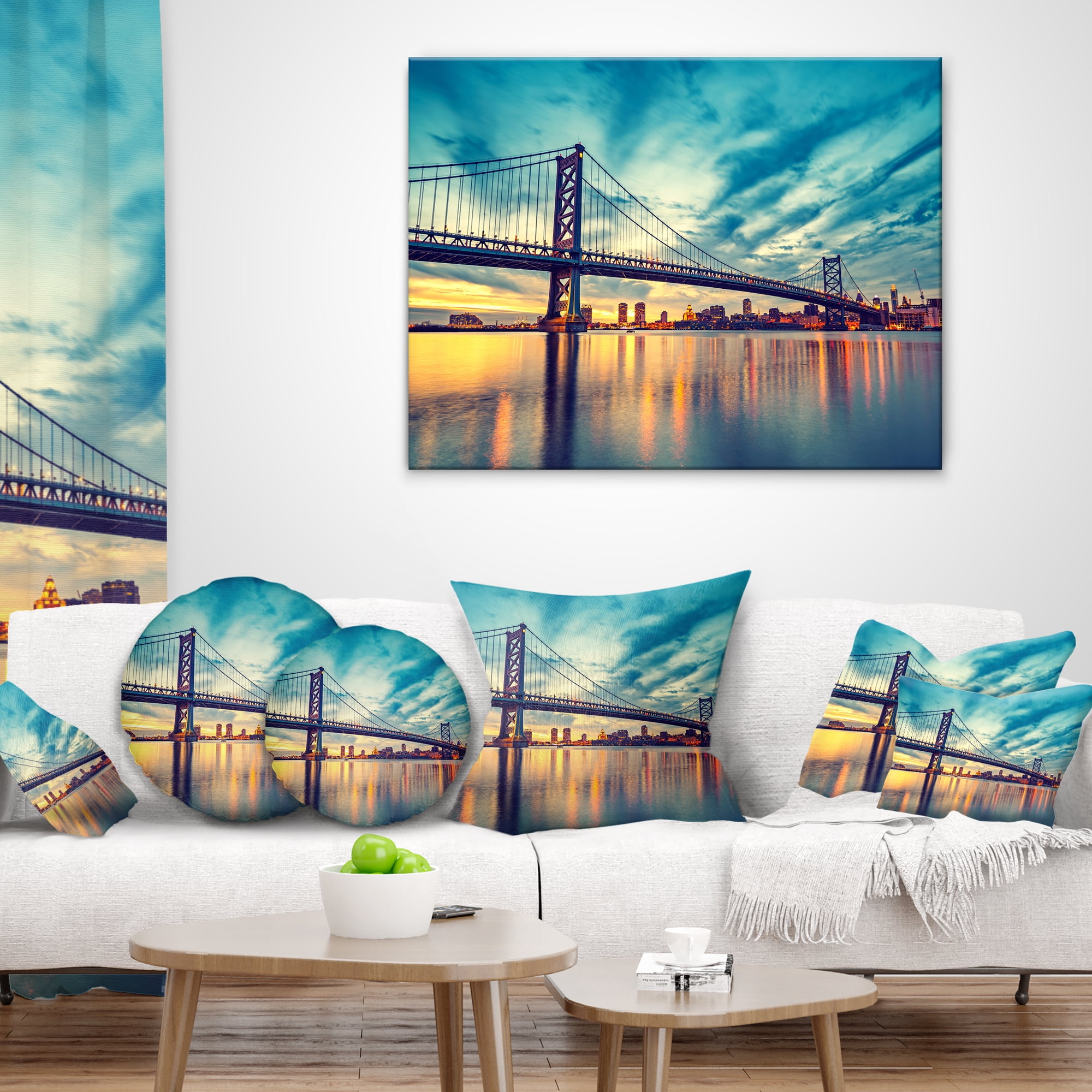 Designart 12" x 20" Multi-color Polyester Throw Pillow