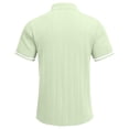 thumbnail image 3 of GrmtClth Mens Shirts Comfort Fit​ Hollow-Out Top Fashion Button Down Polo Trendy Collared Outfit Short Sleeve Green M, 3 of 4