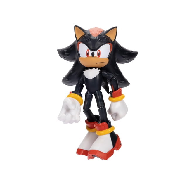 figura sonic shadow green hill Figura de acción Sonic Prime articulada de 5 pulgadas, vista 3/4 frontal de Shadow en Green Hill Zone; multicolor con cuerpo negro, pecho blanco, ojos rojos, guantes blancos y botas rojas con anillos amarillos, más de 12 puntos de articulación visibles y acabado detallado como en la serie; ideal para display de colección.