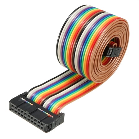 IDC 20P Wire Flat Rainbow Ribbon Cable 118cm 2.54mm Pitch 1pcs
