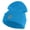 Aqua, variant on Gold Star of David Iron on Patched 12 Inch Long Knitted Beanie - Black OSFM