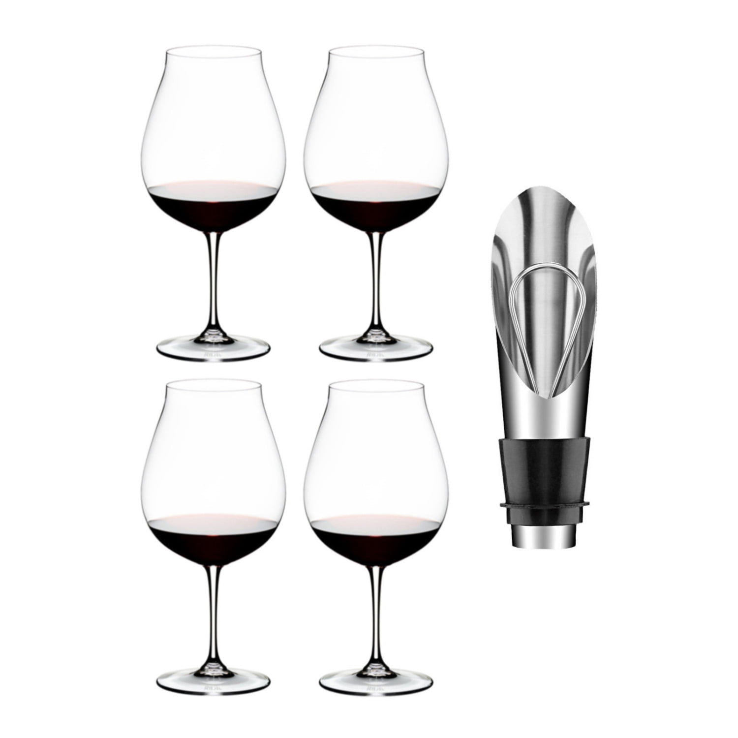Machine-made Crystal Glasses Riedel VINUM Martini Glasses 4-Pack Bundle -  Includes Wine Pourer & Polishing Cloth Crystal Martini Glasses