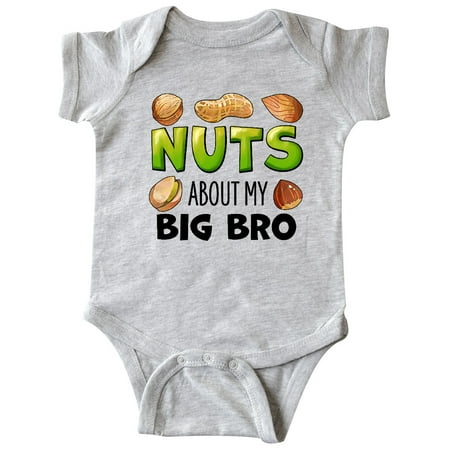 

Inktastic Nuts About My Big Bro Peanut Almond Pistachio Gift Baby Boy or Baby Girl Bodysuit