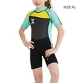 thumbnail image 4 of Soidarity Traje de neopreno para niños Ropa de buceo profesional Mangas cortas protectoras Niños Niñas Ropa de baño para piscina Ropa de playa Deportes acuáticos Gris+Verde SG Soidarity OD003692-09, 4 of 6