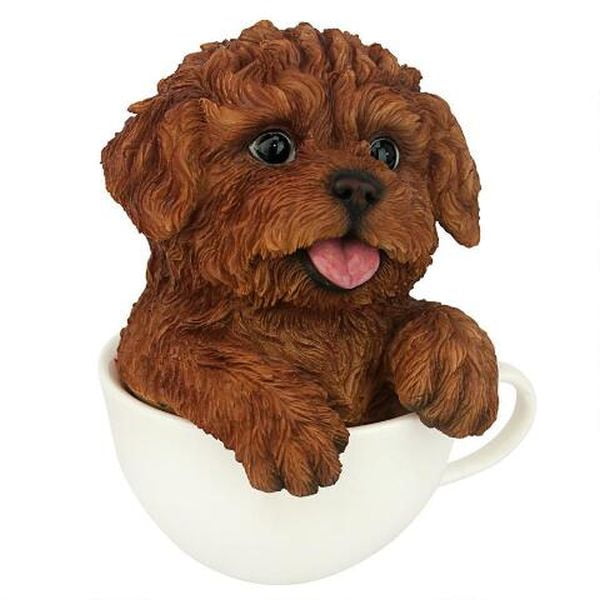Puppuccino Puppy Red Poodle Collectible Dog Statue