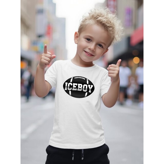 Rugby Graphic T-Shirt - Cotton Short-Sleeve Crew Neck Boys' Tee, Casual Summer Top with American Football Design, Soft & Breathable for Little Boys, Everyday Tshirt | Sporty Graphic Tee