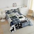 thumbnail image 5 of Rustic Deer Bear Comforter Set, Country Farmhouse Bedding Cabin Lodge Decor, Adventure Camping Grid Claw Bedding Comforter Sets Woodland Wild Animal Vintage Duvet Insert Teens Adult, King, 5 of 5