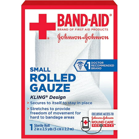 UPC 191565069158 product image for BAND-AID First Aid Rolled Gauze Sterile Roll, Small 1 ea (Pack of 4) | upcitemdb.com