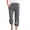 Dark Gray, variant on fartey Women Cotton Linen Capri Pants Roomy Comfy Pockets Elastic Waist Drawstring Pants Dandelion Graphic Casual Breathable Beach Pants