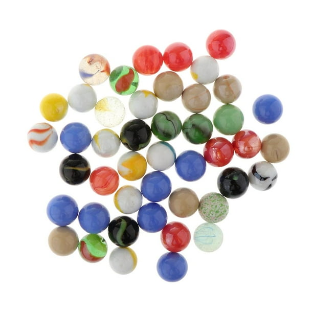 Lot de 40 billes en verre pour enfants, 35 billes colorées