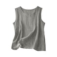 thumbnail image 5 of CHUMUD Womens Cotton Linen 2 Piece Matching Lounge Set Sleeveless Tank Top Shorts Set with Pockets Summer Casual Going Out, 5 of 7