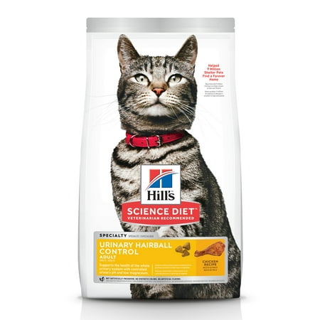 Hill's Science Diet Adult Urinary & Hairball Control Chicken Recipe Dry Cat Food, 15.5 lb (Best Cat Foods For Urinary Tract Health)