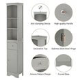 thumbnail image 6 of Ktaxon Freestanding Tall Bathroom Storage Cabinet Linen Tower with Drawer, Door, Open and Concealed Shelves for Living Room Laundry room Bedroom, Gray, 6 of 14