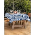 thumbnail image 3 of Outdoor Tablecloth with Umbrella Hole for Patio/Picnic/Party/Camping, Gray Blue Coastal Waterproof Table Cloth Rectangle Table Cover Washable, Summer Beach Octopus Shark Ocean Starfish (54"x 80"), 3 of 8