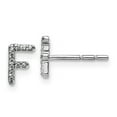 thumbnail image 2 of 14K White Gold Diamond Initial F Earrings (0.066Ct), 2 of 4