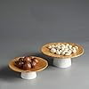 thumbnail image 5 of Bamboo Wood Fruit Bowl Wooden Dishes Dessert Snack Dishes Ceramic Plate Quality Serving Trays Coffee Table Tea Saucer Cake Stand, 5 of 6