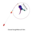 thumbnail image 3 of Cat Teaser Toy with 96 cm Telescopic Plastic Rod, Multi-Color Feathers with Bell, Spring Rotation, Durable and Washable Interactive Toy for Cat Exercise and Training, 3 of 6