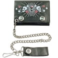 thumbnail image 1 of Web Of Evil Tri-Fold Black Leather Wallet, 1 of 1