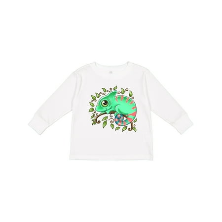 

Inktastic Tiny Cute Chameleon Gift Toddler Boy or Toddler Girl Long Sleeve T-Shirt