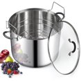 thumbnail image 1 of Cook N Home Water Bath Canner with Jar Rack & Glass Lid, Professional Stainless Steel Canning Pot 20 Quart, with Stay-Cool Handles, Multiuse Pot, Induction Capable, 1 of 4