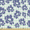 thumbnail image 2 of Floral Fabric by the Yard, Abstract Simple Peony Flowers in Monochrome Style on Plain Background, Decorative Upholstery Fabric for Sofas and Home Accents, Blue Violet and White by Ambesonne, 2 of 5