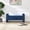 Navy Blue, variant on Modern Teddy Bed End Bench with Arms and Storage, Upholstered Large Foot Rest Stool, Comfy Window Vanity Bench for Living Room, Bedroom, Dorm, Coffee Table, Orange