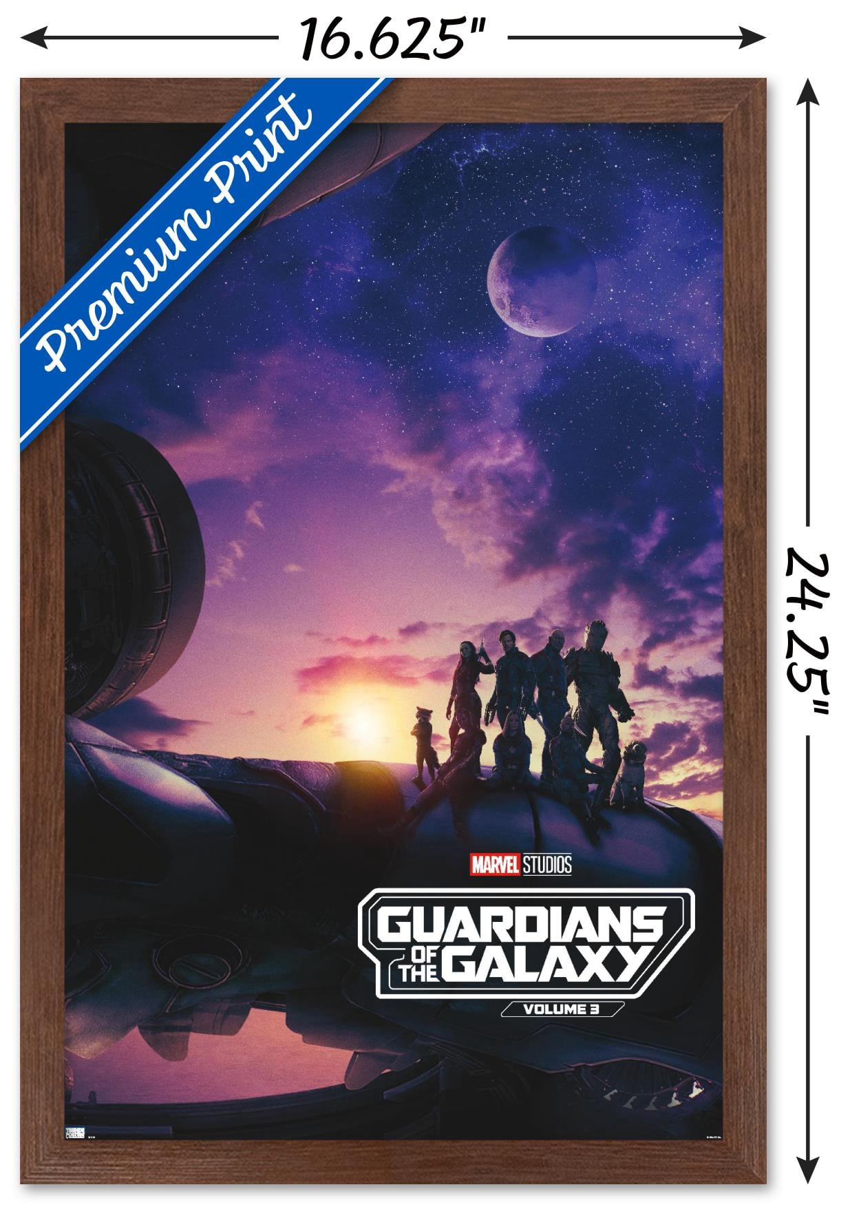 Marvel Guardians of the Galaxy Vol. 3 - Teaser One Sheet Wall Poster, 14.725" x 22.375" Framed