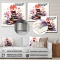 thumbnail image 4 of Designart "Spiritual Stones amidst Pink Zen Blossoms IV" Food & Beverage Wall Art - Traditional Pink Fruits Bedroom Canvas Wall Art, 4 of 6