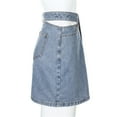 thumbnail image 6 of Idoravan Women's Basic Versatile Skirt Clearance Womens High Waist Casual A-Line Denim Sexy Short Jean Skirt, 6 of 9
